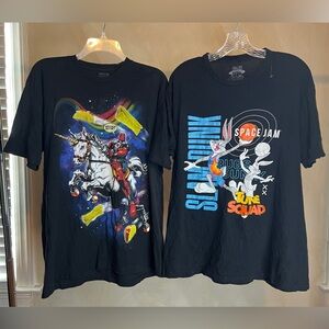 Men’s Graphic T-Shirt lot Marvel Unicorn Deadpool & Space Jam Bugs Bunny|Size:L